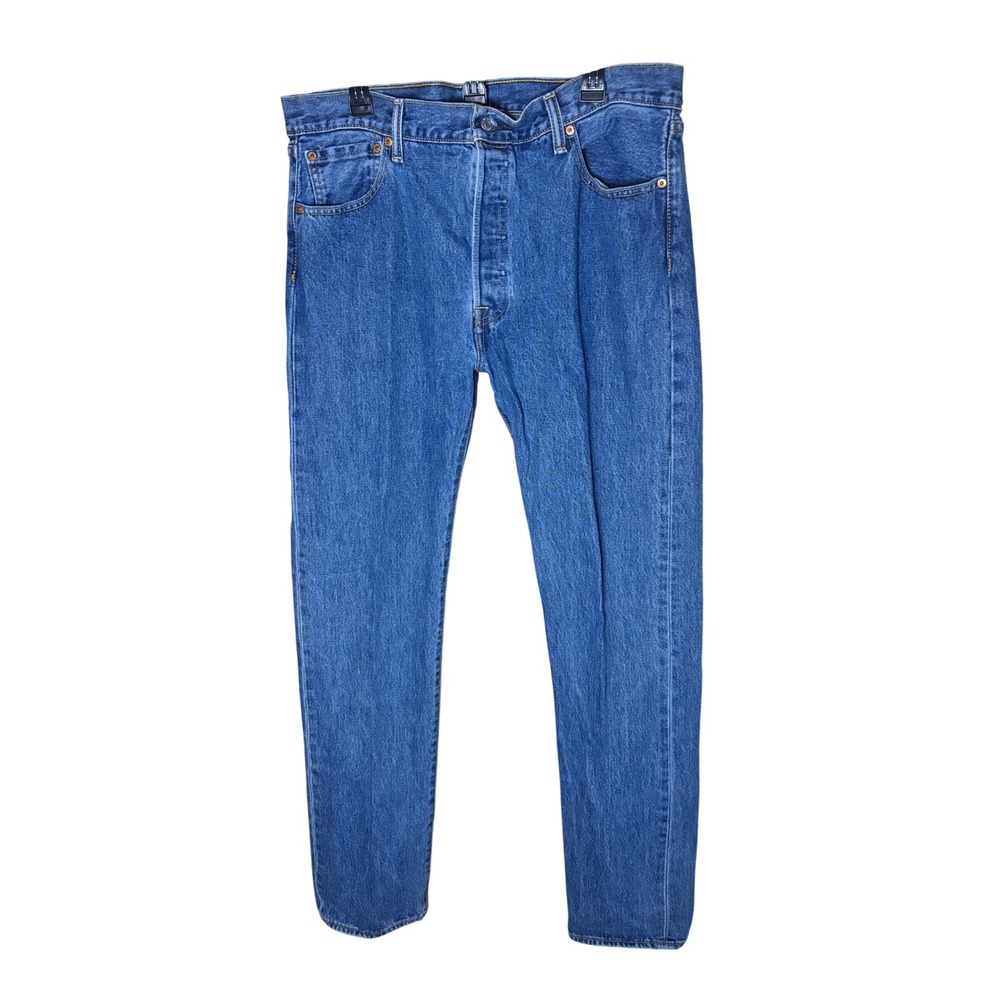 Levis 501 Original Fit Jeans Mens 36x36 Blue Denim Straight Leg Button Fly
